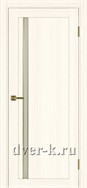 Межкомнатная дверь Оптима Порте Турин 527.121 АПС SG в цвете ясень светлый со стеклом Мателюкс и молдингом матовое золото
