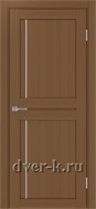 Глухая межкомнатная дверь Турин 523.111 АПП SC в экошпоне орех с молдингом матовый хром