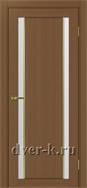 Межкомнатная дверь Оптима Порте Турин 522.212 АПС SG в экошпоне орех со стеклом Мателюкс и молдингом матовое золото