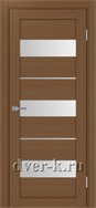 Межкомнатная дверь Оптима Порте Турин 526.122 в экошпоне орех со стеклом Мателюкс
