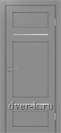 Межкомнатная дверь Оптима Порте Турин 532.12121 в сером экошпоне со стеклом Мателюкс