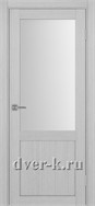 Межкомнатная дверь Оптима Порте Турин 502.21 в экошпоне дуб серый со стеклом Мателюкс