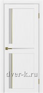 Межкомнатная дверь Оптима Порте Турин 523.221 АПС SG в экошпоне белый лед со стеклом Мателюкс и молдингом матовое золото