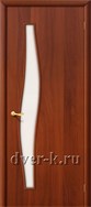 Остекленная ламинированная дверь эконом класса Волна ДО итальянский орех