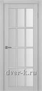 Межкомнатная дверь Оптима Порте Турин 542.2222 в экошпоне дуб серый со стеклом Мателюкс