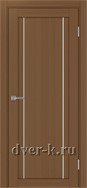 Глухая межкомнатная дверь Турин 522.111 АПП SC в экошпоне орех с молдингом матовый хром