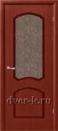 Строительная межкомнатная дверь с остеклением Каролина ДО красное дерево